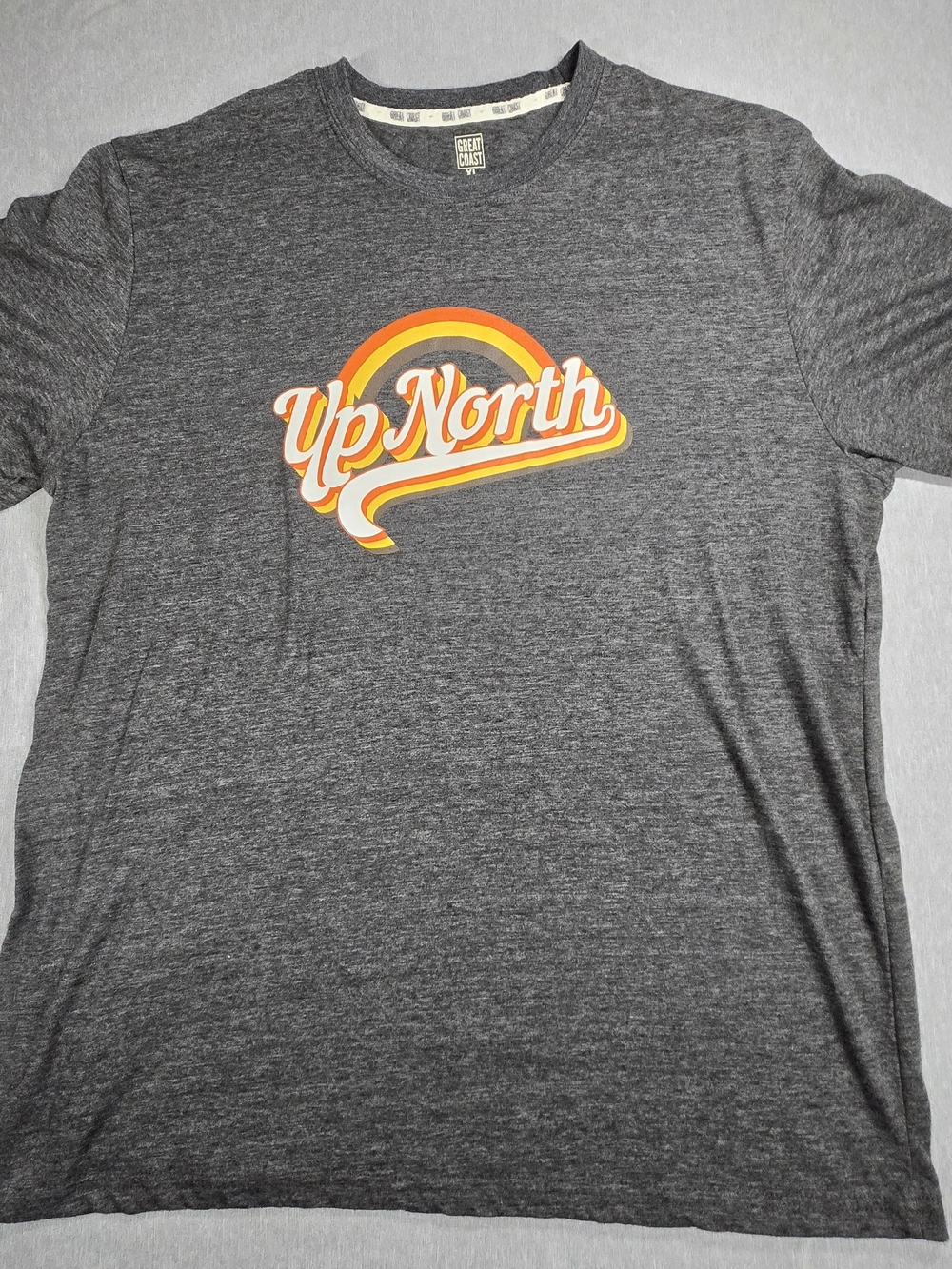 Up North Men's Gray Graphic Tee - Retro Logo